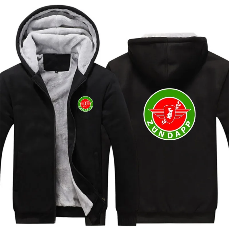 Men's Jackets Winter Hooded Warm Coat 2026 Zundapp Motorcycles Logo Print Plush Casual Thicken Lined Fleece Clothing Hoodies — image 8