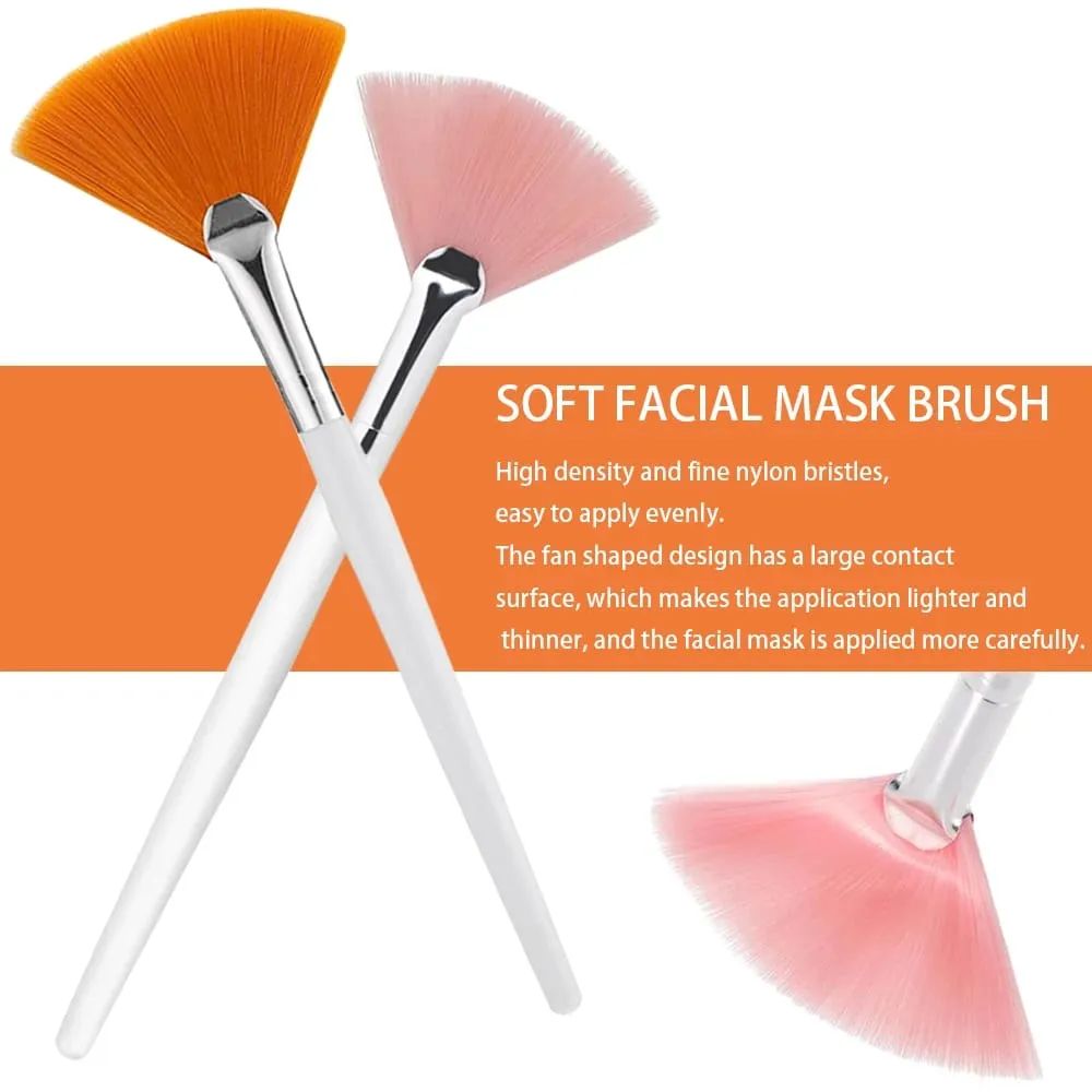 3/9/15 Pieces Facial Fan Mask Brushes Soft Mask Brush Applicator Esthetician Facial Mask Brushes For Women Girls Cosmetic Tools — image 3