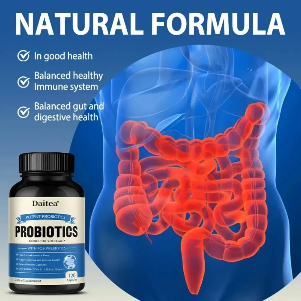 Probiotics 45 Bilion CFUs with Prebiotics Supports Immune Gut Health for Women & Men - 120 Capsules — image 5