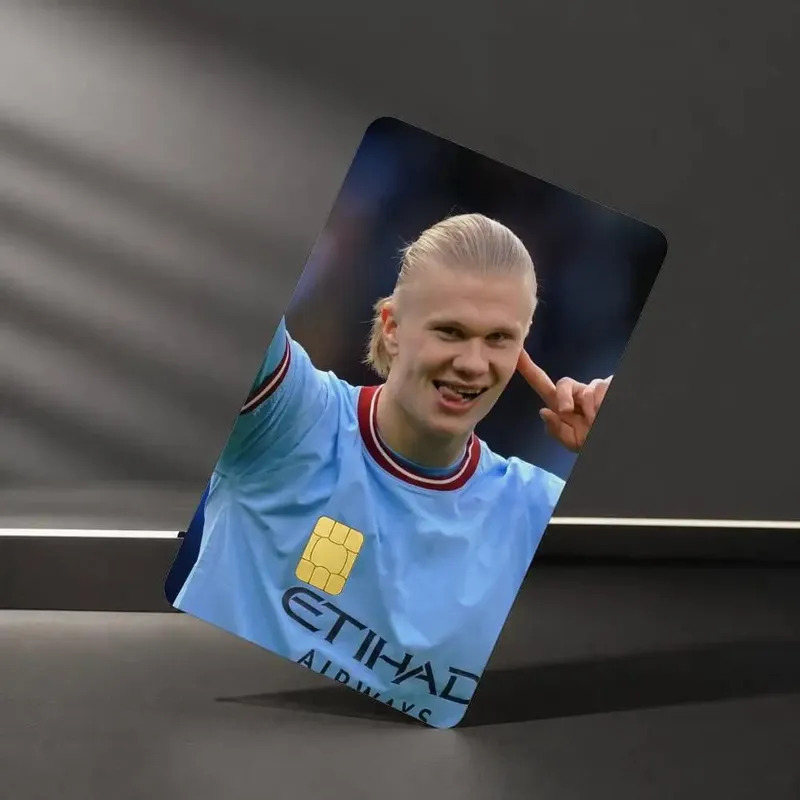 Football Star E-Erling H-Haaland Sticker Film Tape Skin for Credit Card Debit Card Waterproof Stickers — image 3