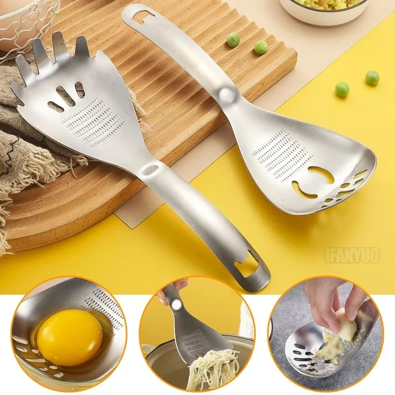 Multifunctional Stainless Steel Ginger Grater Spoon Garlic Ginger Spoons Versatile Kitchen Ginger Masher for Mincing Vegetable — image 2