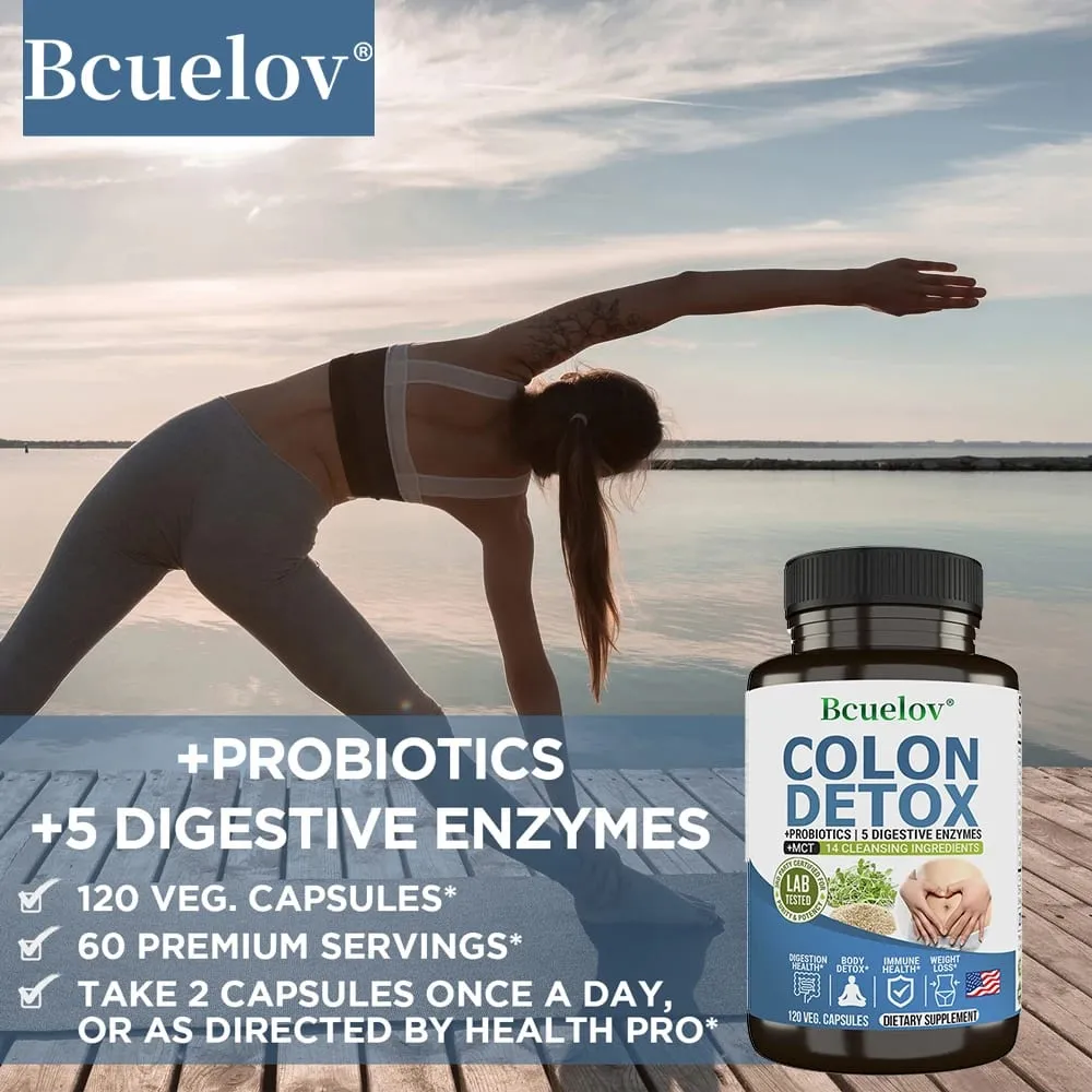 Colon Detox Probiotics Containing Psyllium Husk Relieves Constipation and Bloating Cleansing Supplement — image 7