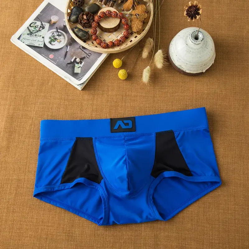 Plattvinklade underkläder i mjölksilke för män bekväma och hudvänliga andningsbara silkeslen snabbtorkande låga boxershorts