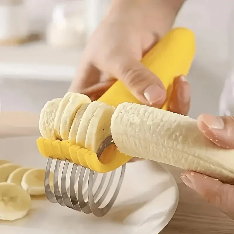 1pc Stainless Steel Manual Slicer - Food-Safe Easy-to-Use Round Blade for Bananas Cucumbers & More - Durable Kitchenware — image 6