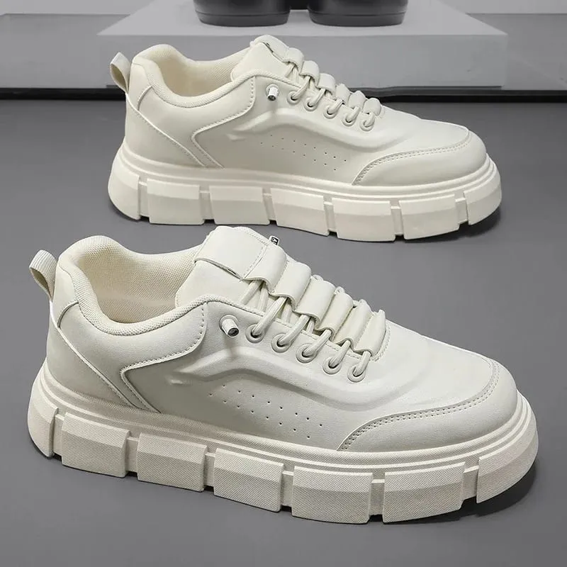 New Casual Shoes for Men 2025 Men's Oxford Shoes Retro Luxury Leather Shoes Fashion Breathable Sneakers Handmade Platform Boot — image 1