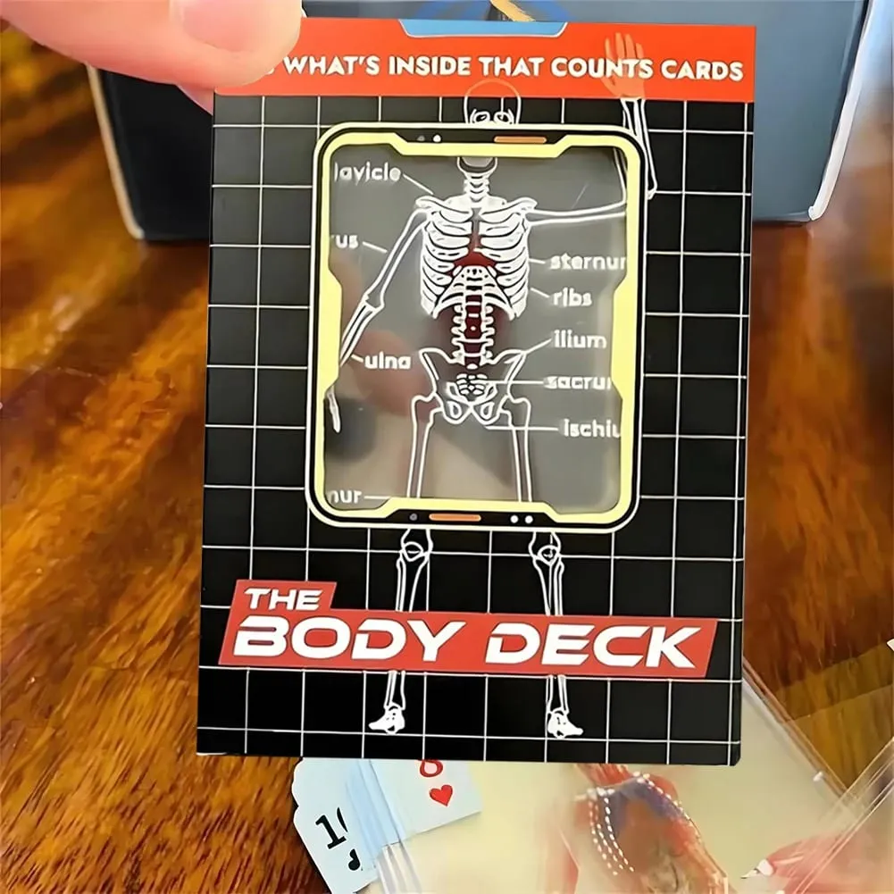 The Body Deck Cards Reusable 3D Image Educational Cards Multi-Purpose Body Transparent Playing Cards for Friend Gifts