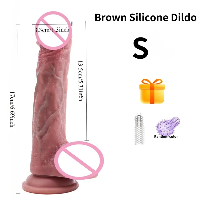Woman Realistic Soft Double Layer Silicone Skin Sliding Foreskin Testicles Dildo Anal Massager Penis Butt Plug Adult Sex Toys18