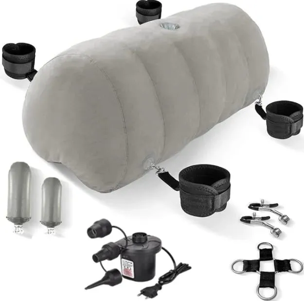 Sex Pillow Couples Sex Toys SM Product Heart Shaped Inflatable Cushion Furniture for Bedroom Dildo Mount Cross Strap Nipple C
