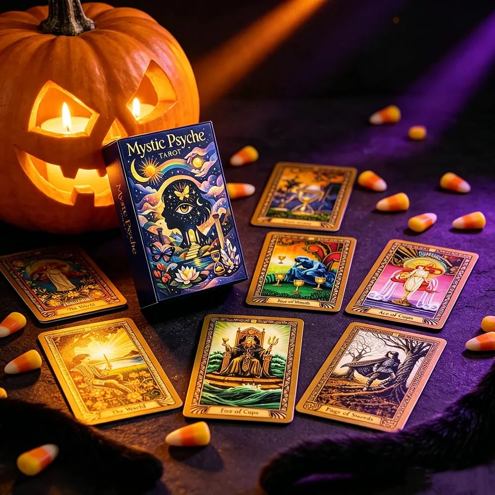 Mystic Psyche Tarot Deck English Divination Cards Mystical Cosmic Butterfly Crystal Theme Fortune Telling Board Game Tarot Cards — image 4