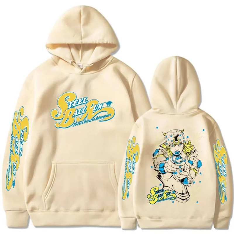 Anime Jojo Bizarre Adventure STEEL BALL RUN Jonathan Joestar Hoodies Men Women Clothing Hip Hop Oversized Hooded Sweatshirts — image 6