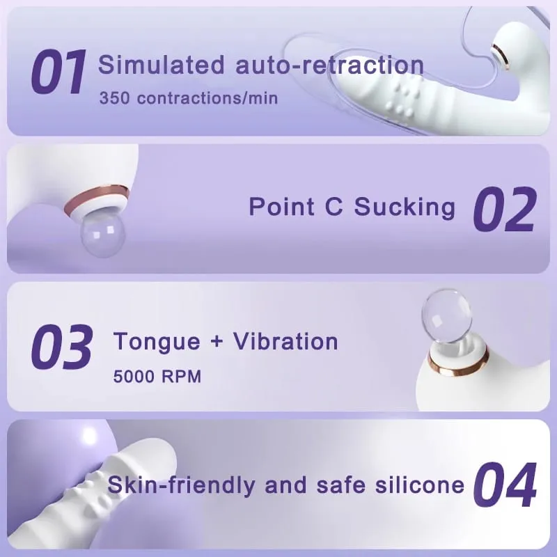 Dildo Sex Toys Vibrator Thrustingwith multiple vibration/sucking modes Multifunctional waterproof Thrusting with Licking — image 5