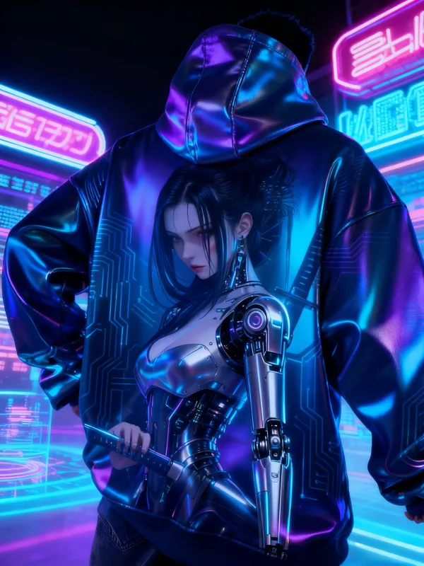 2026 Hot Anime girl back pattern Sweatshirt Casual Long Sleeve Hooded Pullover 3D Printing Top Fashion Oversized Men's Hoodies — image 1