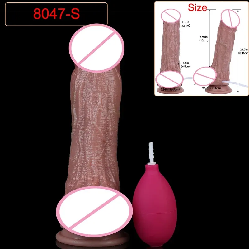 Deep Veins Ultra Squirting Dildo Silicone Skin Touch Long Ejaculating Butt Plug For Men Women G-Spot Stimulate 18+ Sex Toys — image 26