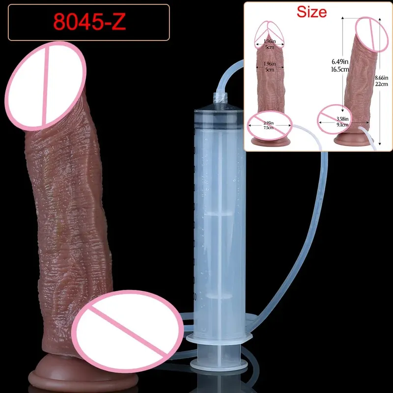 Deep Veins Ultra Squirting Dildo Silicone Skin Touch Long Ejaculating Butt Plug For Men Women G-Spot Stimulate 18+ Sex Toys — image 21
