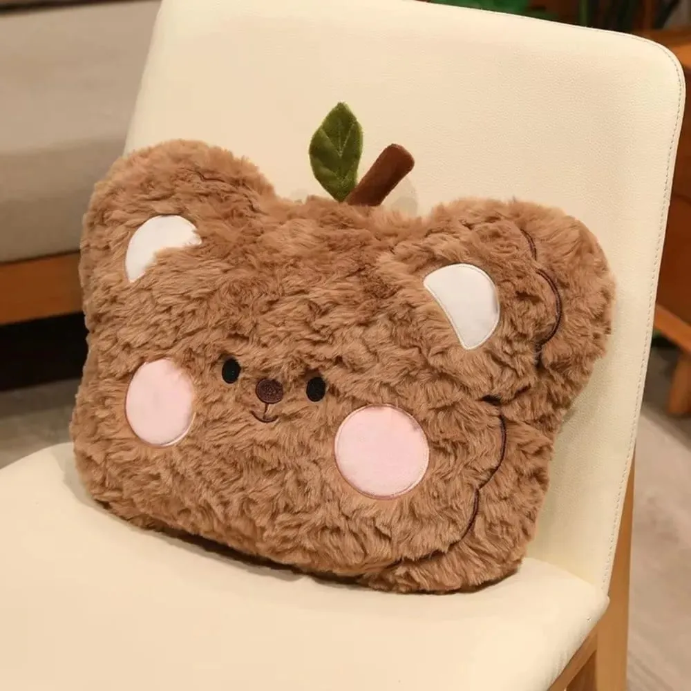 Assento companheiro macio encaracolado fluff urso travesseiro blush bochecha bonito sofá almofada adorável animal recheado travesseiro decoração de casa — image 6