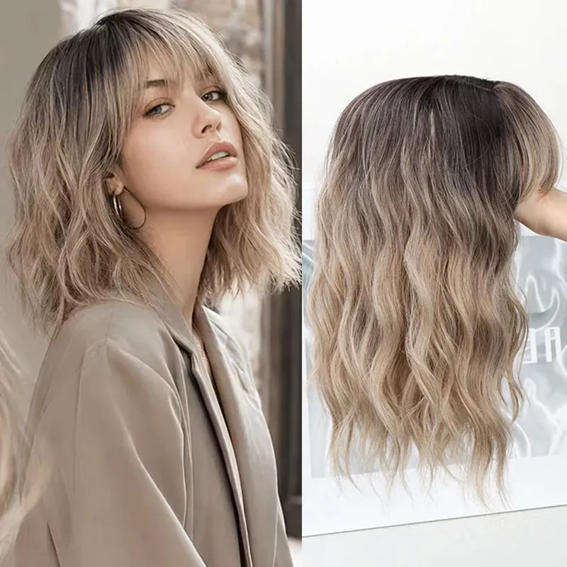 14Inch Synthetic Short Bobo Wavy Curly Topper Hair Extension Scalp-Covering Clip-In for Thinning Hair Women Daily Use — image 8
