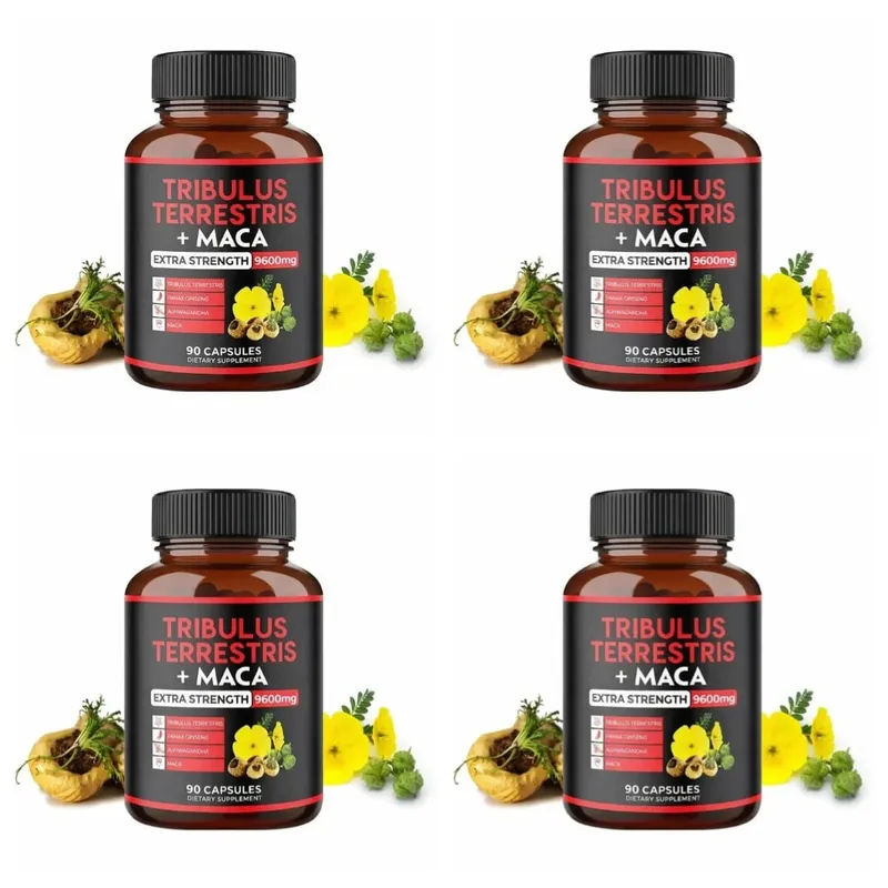 Le supplément Tribulus Terrestris + extrait de racine de maca soutient la vitalité énergétique Santé naturelle à base de plantes sans OGM 90 capsules végétaliennes