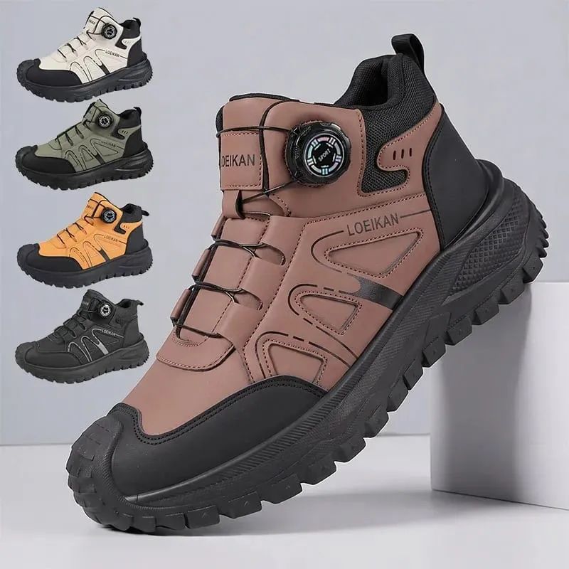 Unisex High‑top Casual Sneakers Rotary Buckle Slip‑on Thick Sole Fashion Daily Walking Shoes for Men Women — image 1