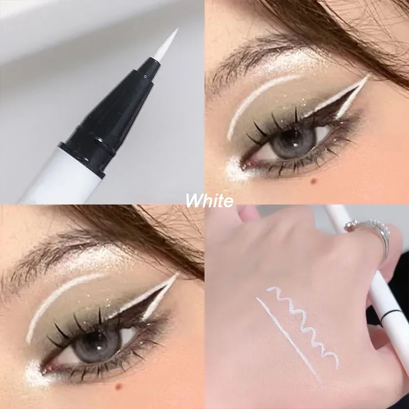 1PC White Liquid Eyeliner Pen Matte Black Long Lasting Waterproof Eye Liner Pencil Quick-drying Non-smudge Eye Makeup for Women