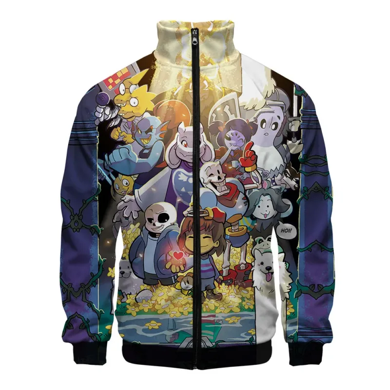 Luxury Popular Sans Undertale 3D Print Zipper Raglan Jacket Windbreaker Boys/Girls Comfortable Stand Collar Jackets Coats — image 26