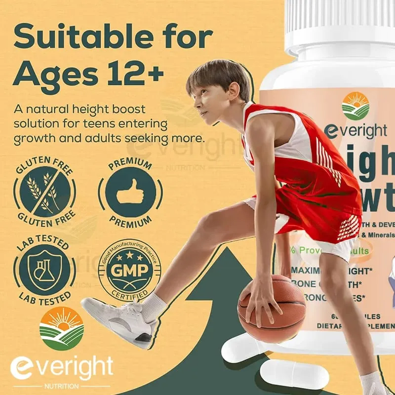 Bone Strength Supplement - for Natural Height Growth Adult and Kids - High Absorption - Calcium Magnesium Zinc Multivitamins — image 3