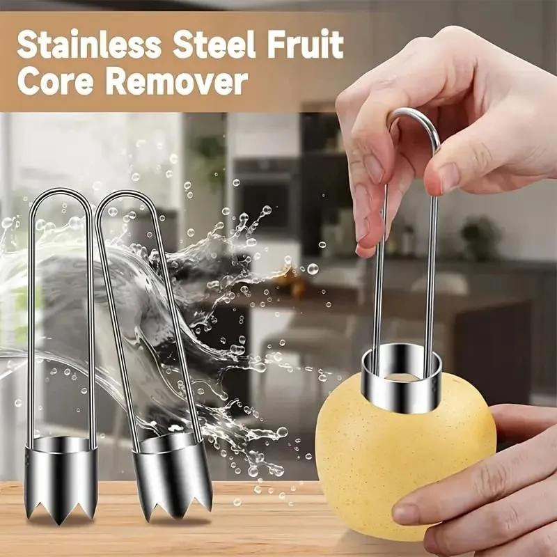 Stainless Steel Fruit Vegetable Corer Efficient Core Remover Tool for Apple Pepper Tomato Cucumber Easy Home Kitchen Gadget — image 4