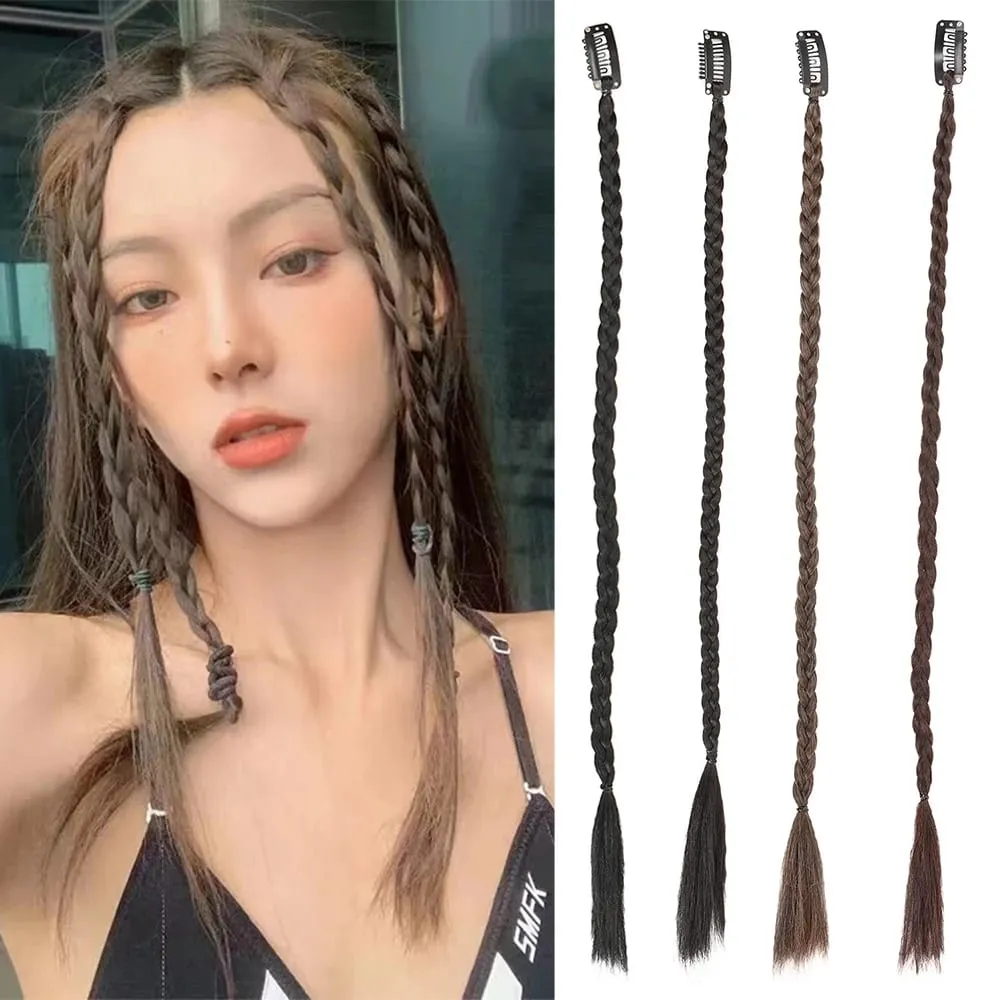 1Pcs Synthetic Braid Wig with Strong BB Clips Lightweight Box Braid Ponytail Hair Pieces for Women Fashion Accessory