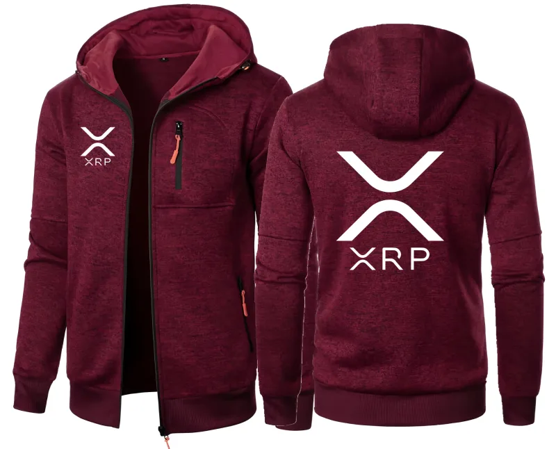 Cryptocurrency Ripple XRP Herenhoodies Jacquard Sweatshirt Rits Sweatshirt met capuchon Herenkleding Sportkleding Casual jas — image 3