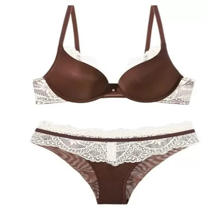 Elegant Women Lace Lingerie Set Push‑Up Bra Soft Underwire Anti Sagging Lift Comfort Lightweight Daily Wear Underwear Kit — image 6