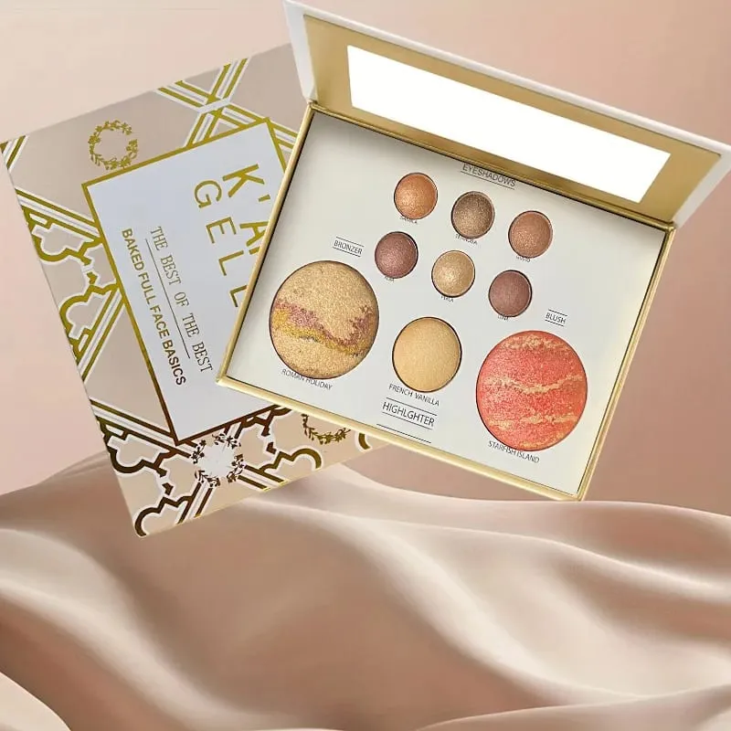Tuscan Dreams Holiday Baked Starter Kit (4PC)-- Full Face Makeup Palette Foundation na may Limited Edition Brushes