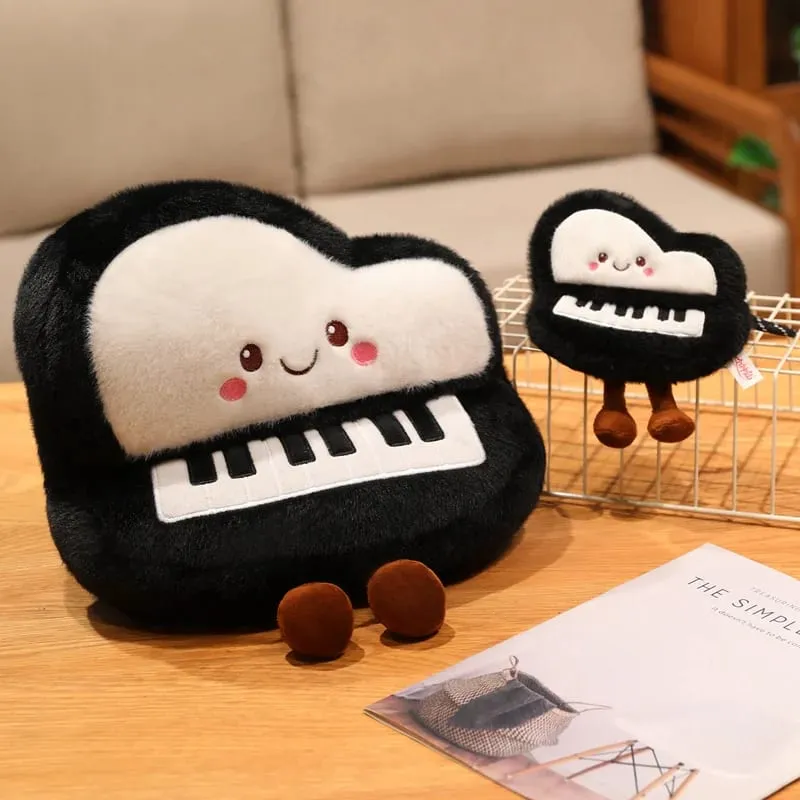 14/16cm Black Piano & White Air Conditioner Plush Pendant Stuffed Humanoid Musical Instrument Keyring Decor for Bag Gift — image 5
