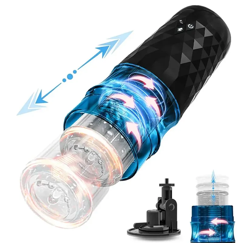 Telescopic Rotation Masturbator Cup Penis Pump for Men Blowjob Vagina Adult Sex Toy Piston Automatic Thrusting Male Mastubator — image 10