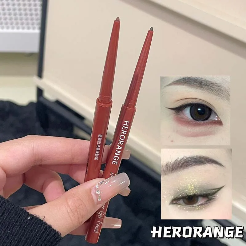 Herorange Glitter Eyeliner Pencil Ultra Fine Tip Smooth Color Enlarge Eyes Daily Light Makeup — image 4