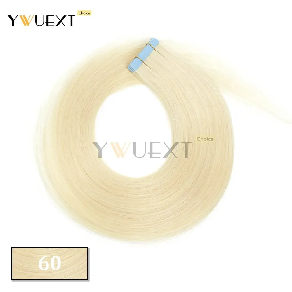 30G-50G Tape in Human Hair Extensions Natural Straight Machine Remy Hair 20pcs/pack Natural Look Hair Easy to Wear for Women — image 11