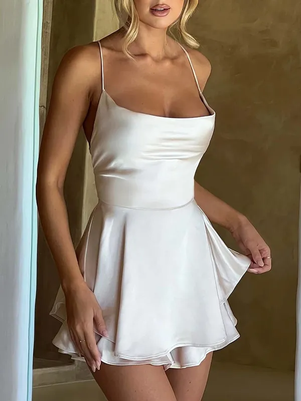 Satin Silk Women Sexy Cami Playsuits Dre