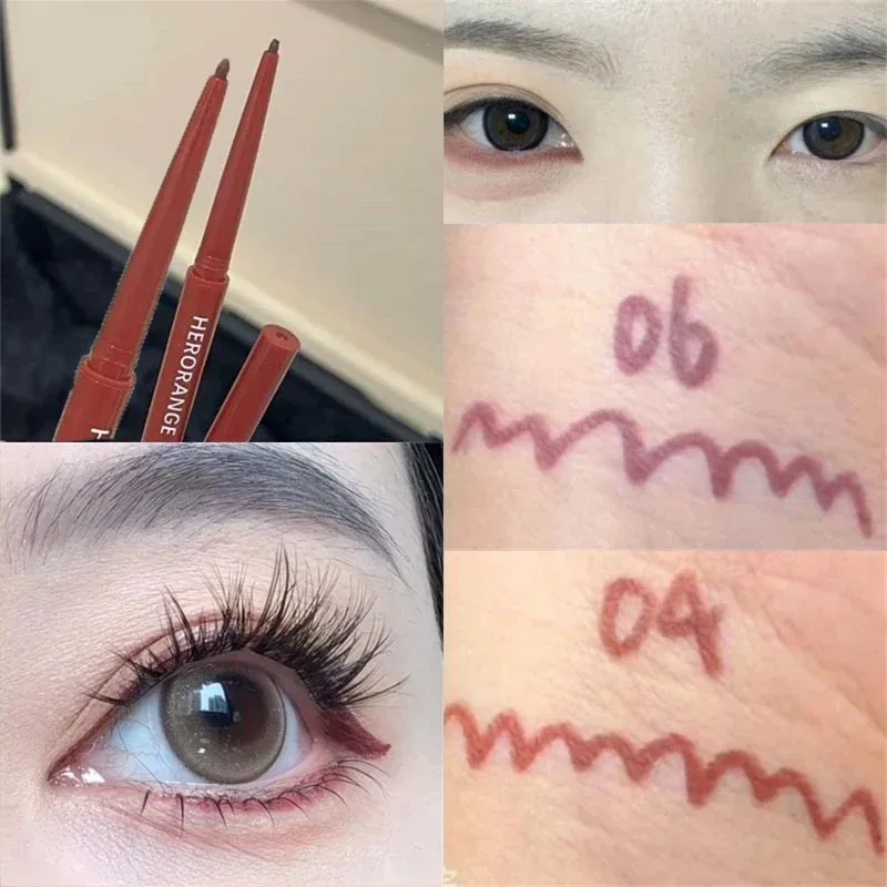 12 Colors Eyeliner Pencil Wine Red Waterproof Lasting Matte Brown Eyeshadow Contour Stick High Pigment Lying Silkworm Eye Makeup