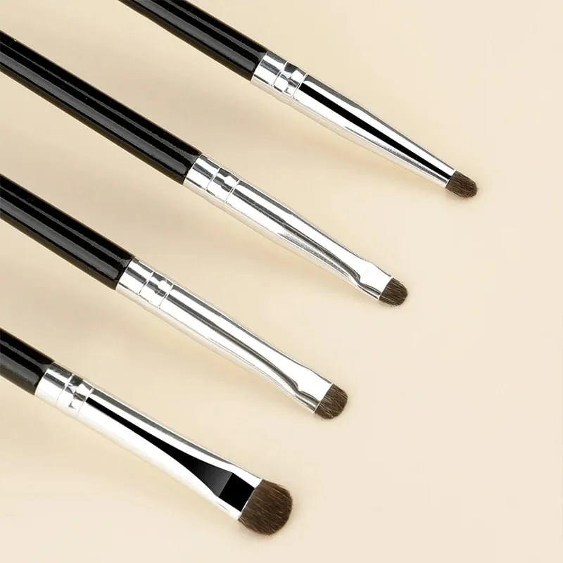4pcs small eyeshadow brush Detail Makeup Brush Pony Hair Eye Makeup Eyeliner Brush Fine Smudge Concealer Portable Set — image 4