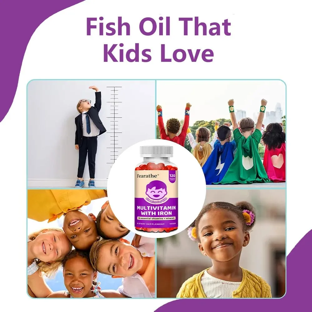 Kids Multivitamin Softgels with Iron Zinc & Biotin Daily Nutritional Supplement for Kids’ Growth Immune & Brain Support — image 7