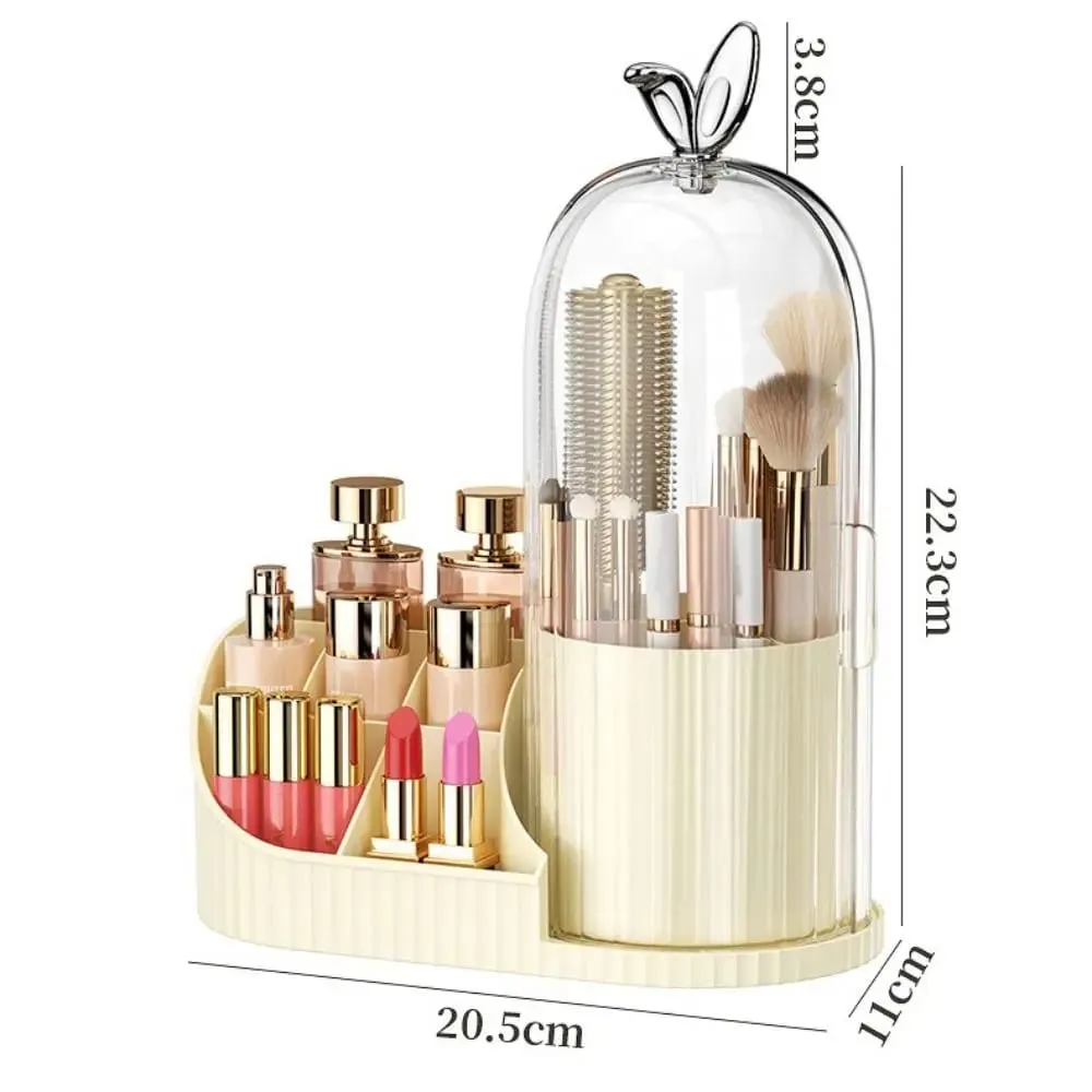 PP Makeup Brushes Storage Box 360° Rotating Large-capacity Drawer Storage Organizer Multi-compartment Dustproof
