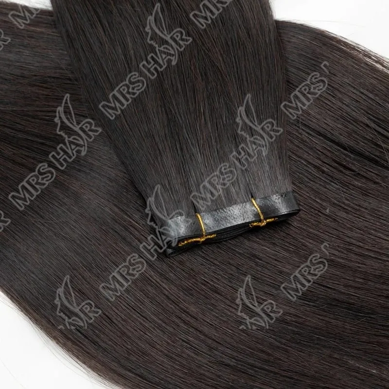 Invisible Long Flat PU Weft Bundles Human Hair Injected Seamless PU Skin Weft Hair Extension No Glue Tape On Hair Bundle 12"-22"