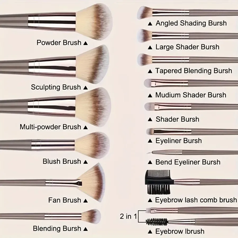 Valentine's Day Makeup Brush Set Multifunctional Face Eye Blush Powder Contour Foundation Tool Kit Full Set of Makeup Brushes — image 3