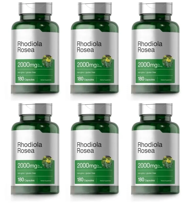 Cápsulas de Rhodiola Rosea 180 peças para alívio emocional e suporte à saúde imunológica - 2.000 mg de raiz de Rhodiola Rosea 5: 1 extrato de planta