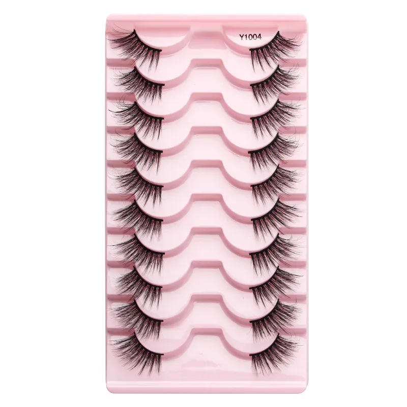 Mezze Ciglia Naturali Soffici Ciglia Finte Cat Eye Lash 3D Ciglia di Visone Finte Ciglia Morbide Alate Strumento di Trucco