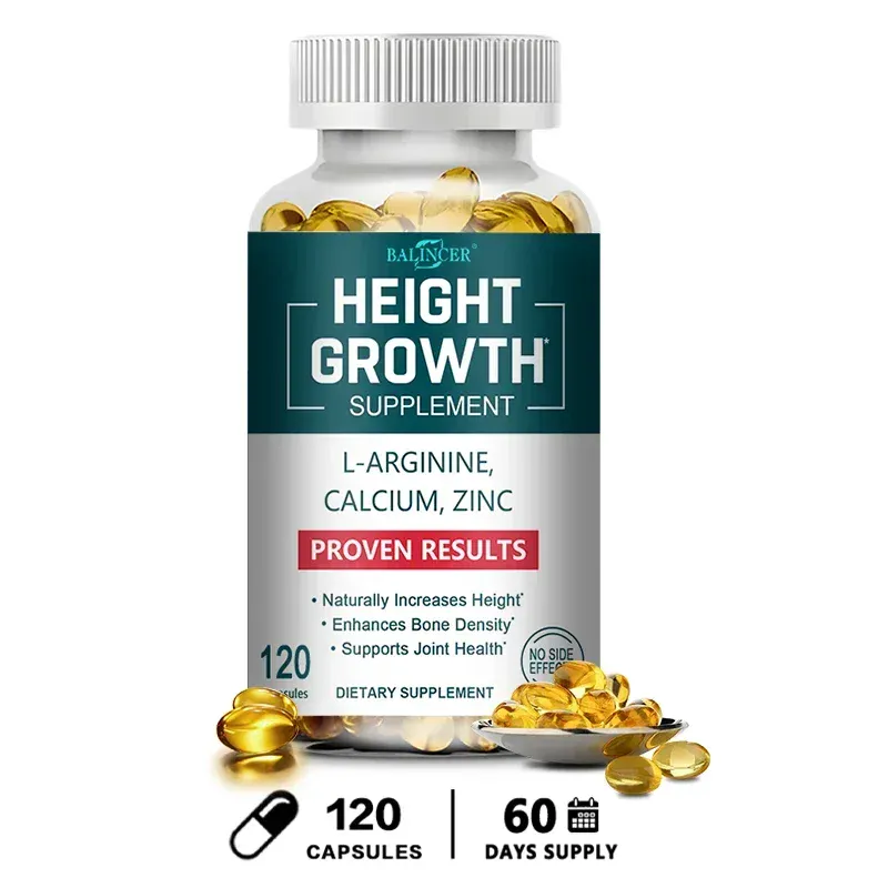 Højdevækst Calcium D-vitamintilskud Naturlige vegetariske kapsler Øger knoglestyrken Højdefremmer Voksne Børn — image 8