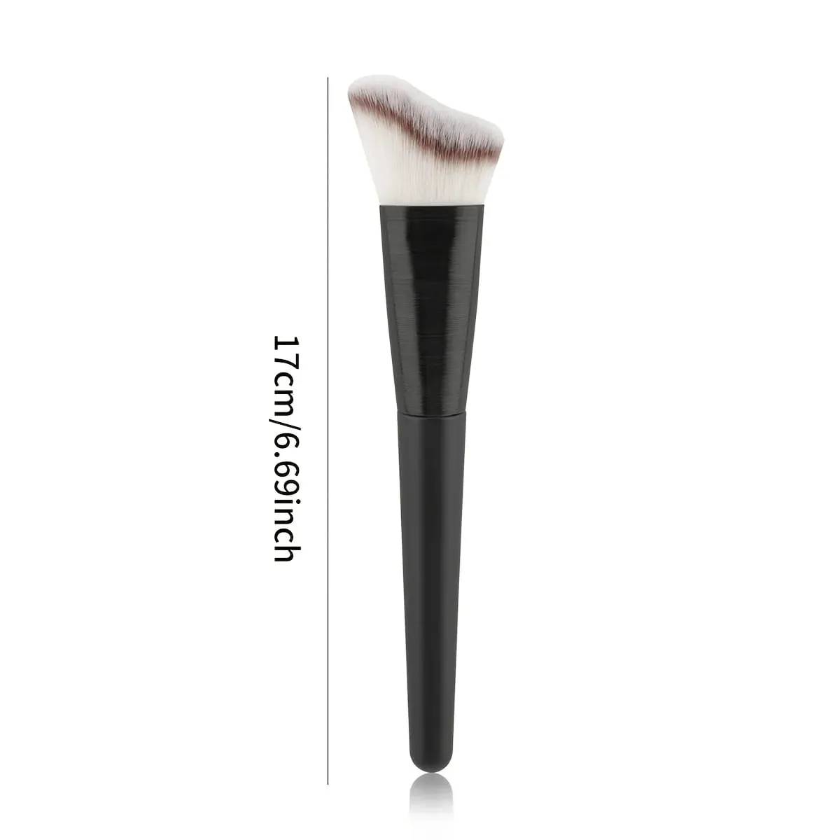 1 Makeup Brush Set Including an Angled Round-Tip and Flat-Tip Foundation Brush with Soft Bristles Comes with a Case