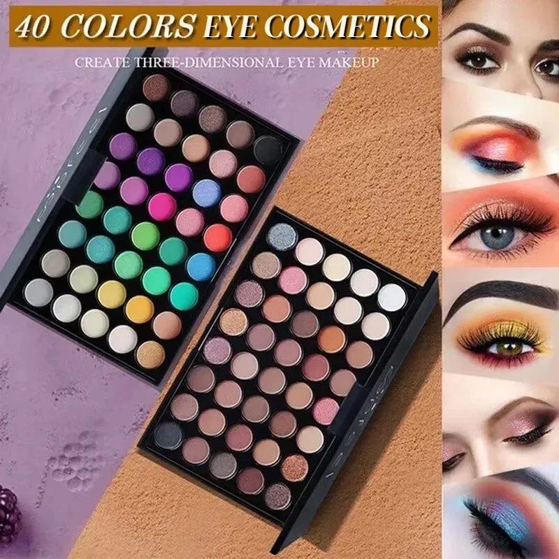 Glitter Matte Waterproof Palette Powder Cosmetics Kit Eyebrow Pencil Eyeliner Pen Mascara Makeup Brushs Eye Cosmetics