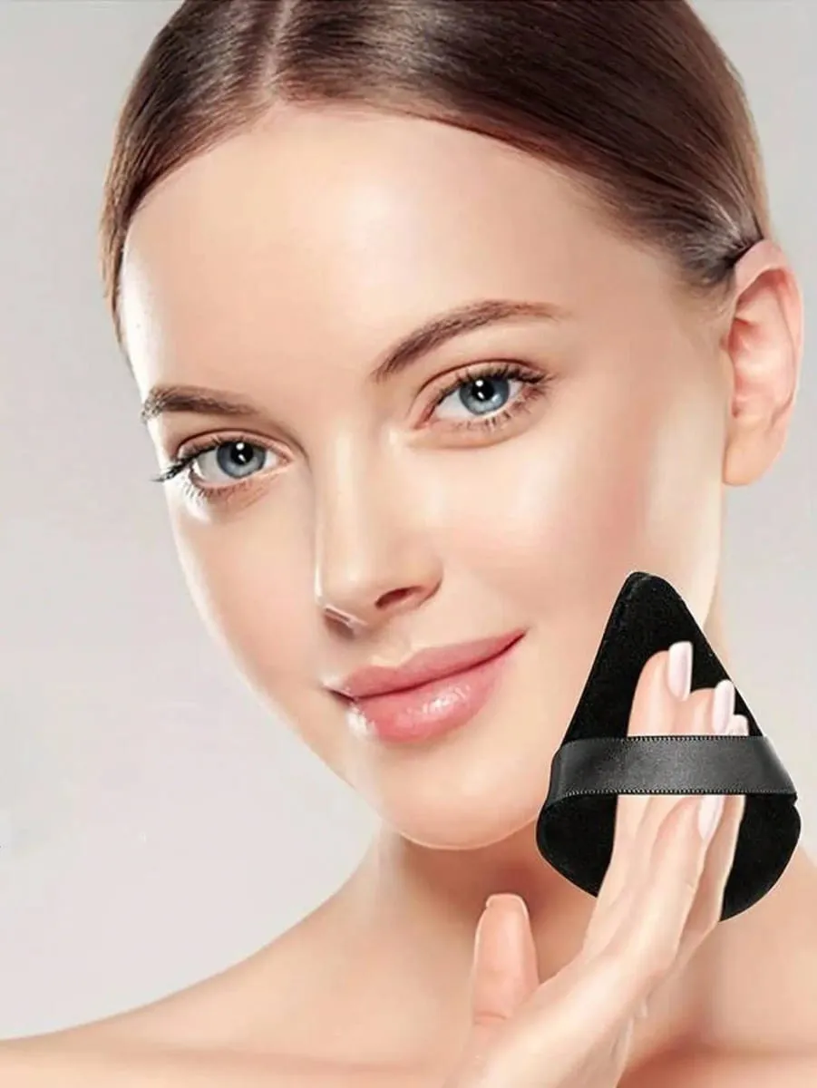 50/40/30/20/10/5 Triangular Velvet Puffs Reusable Puffs Face and Eye Makeup Puffs Foundation Make-up Powder Makeup Tools