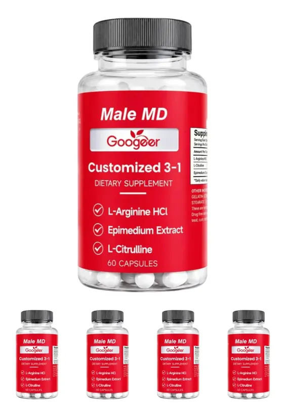 Googeer Male MD 3-in-1 Capsules with L-Arginine HCl and L-Citrulline and Epimedium Extract for Circulation Support 60 Capsules — image 11