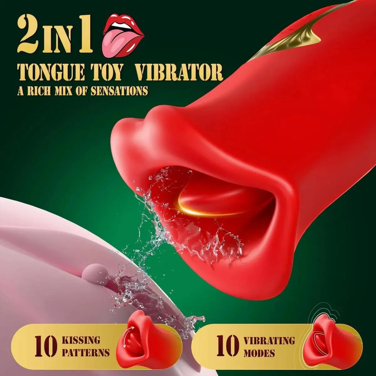 Tongue Licking Vibrator for Women G-Spot Clitoris Vagina Stimulator Massager Nipple Oral Massager Female Massager Sex Toys — image 3
