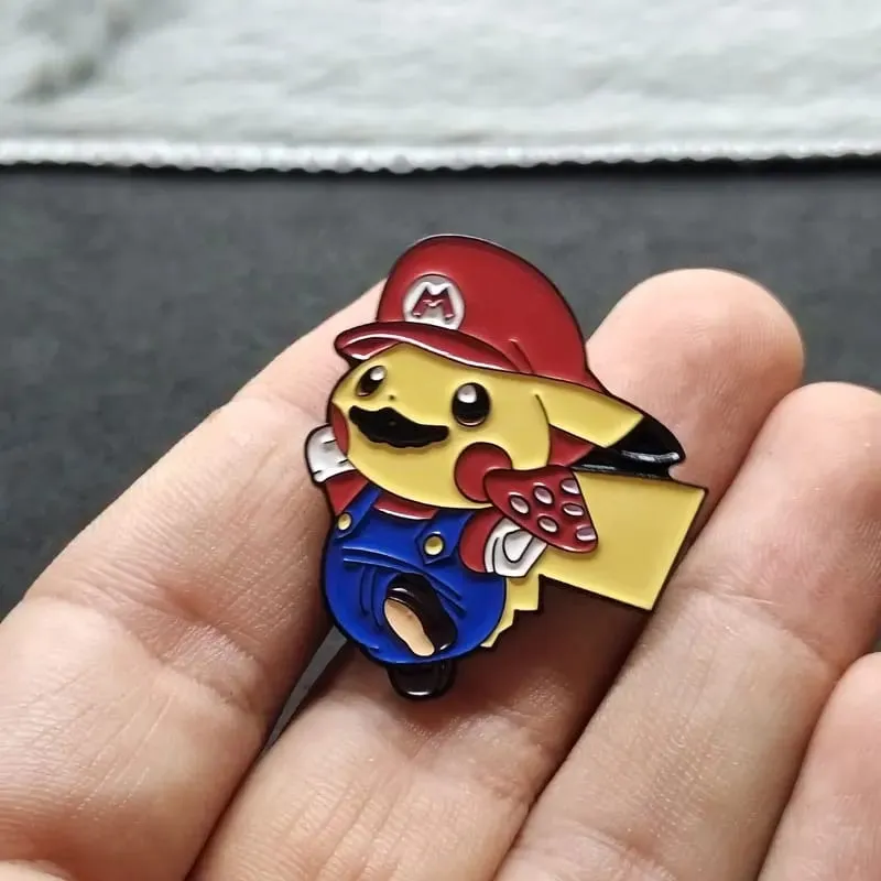 Pokemon Pikachu Enamel Pin Lapel Pins สำหรับกระเป๋าเป้สะพายหลังเข็มกลัดเหล็กป้ายเข็มกลัดแฟชั่นสำหรับเสื้อผ้าเครื่องประดับของขวัญ